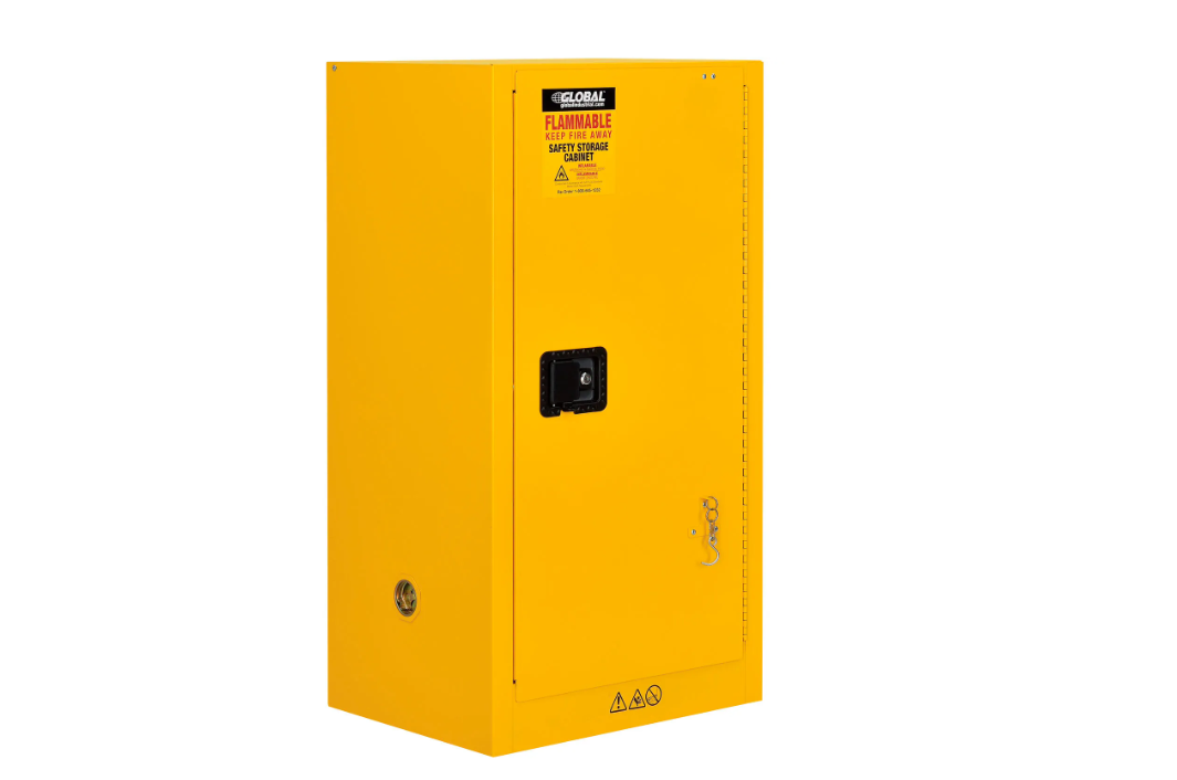 (Used) Flammable Cabinet, Self Close Single Door, 16 Gallon, 23"Wx18"Dx44"H