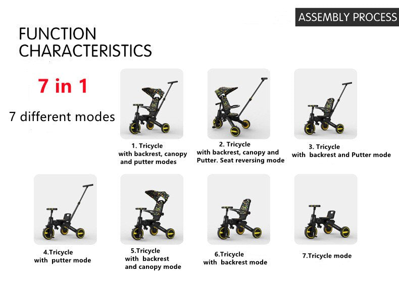 Kid s Tricycle Scooter Uonibaby 7 in 1 J Sen Motorsport